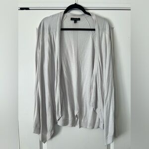 Banana Republic Light Gray Wool Blend Open Front Waterfall Cardigan XL